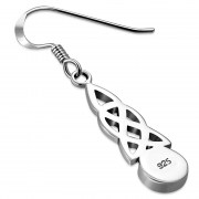 Black Onyx Celtic Trinity Knot Earrings - e387h